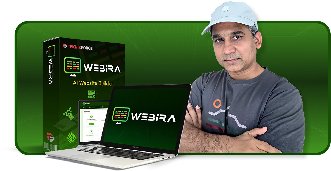 Dashboard view of Webira showing website projects list